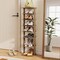 Natural 7-Tier Shoe Tower MDF Vertical Storage Rack for Shoes & Home Organization